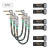Clef Audio Labs 6.35mm TS to 6.35mm TS Angled to Angled, Green Braided -6IN -3PK - 2 of 4