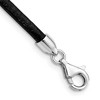 Black Bow Jewelry 3mm Black Leather Cord Chain & Rhodium Sterling Silver Clasp Necklace - image 2 of 4