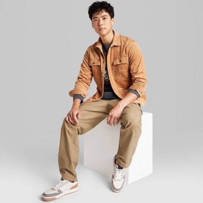 Оригинальная мужская повседневная вельветовая рубашка на пуговицах с длинным рукавом