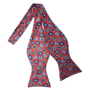 Men's Paisley Printed 2.75" x 4.75" Adjustable 16" - 21" Self-Tie Bow Tie - 1 of 4