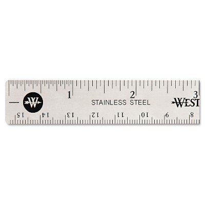 Westcott Stainless Steel Office Ruler With Non Slip Cork Base 6" 10414