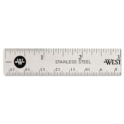 Universal Stainless Steel Ruler W/cork Back And Hanging Hole 12 Silver  59023 : Target