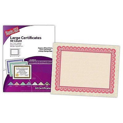 Blanks USA Blanks/USA 11 x 8 1/2 60 lbs. Certificate With Red Border Natural BCL05PRE