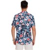 Men's Hawaiian Shirt Short Sleeve Linen Button Down Shirts Casual Floral Printed Beach Shirts with Pocket - 4 of 4
