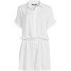 Lands' End Women's Sheer Modal Button Front Swim Cover-up Romper - 3 of 4
