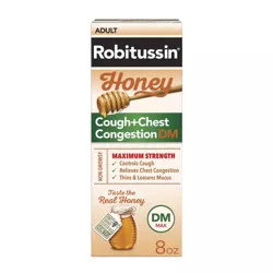 Robitussin Cough + Chest Congestion DM MAX Relief Liquid - Dextromethorphan - Honey - 8 fl oz