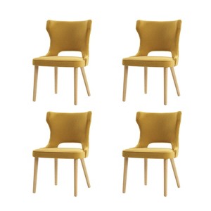 Leticia Mid-century Modern Wingback Dining Chair with Solid Wood Legs Set of 4|ARTFUL LIVING DESIGN - 1 of 4