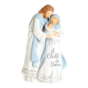 Dicksons Child is Born Holy Family Whitewash 5 x 3 Resin Decorative Tabletop Figurine - 1 of 2