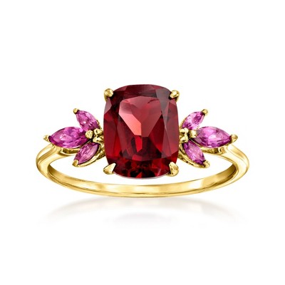 Ross-Simons 2.30 Carat Garnet Ring With .30 ct. t.w. Rhodolite Garnet in 14kt Yellow Gold