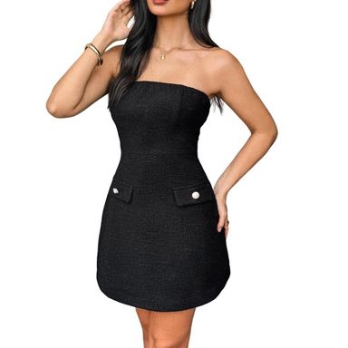 sachin and babi light blue dress Womens Fashion Dresses Short Sleeve O-Neck A-Line Long Club Dress Ruffle  Flowy Slim Fit Dress Fashion Sexy Tunics Dress Black XXL main image 1