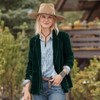 Velvet Blazers Jackets for Women Business Casual Oversized Long Suit Jacket Cardigan Blazer Coats Work Office - 2 of 3