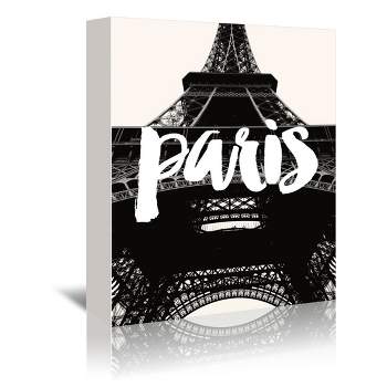 Americanflat Architecture Paris Eiffel Tower Black White By Amy Brinkman Wrapped Canvas