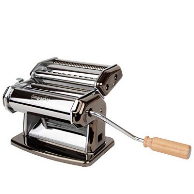 Imperia Pasta Maker Machine, Black, Made in Italy - Heavy Duty Steel Construction w/ Easy Lock Dial