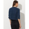 INSPIRE CHIC Women's Collarless Pockets 3/4 Sleeve Denim Jackets - 3 of 4