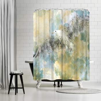 Americanflat 71" x 74" Shower Curtain, Digital Art Vanishing Seagull by Melanie Viola