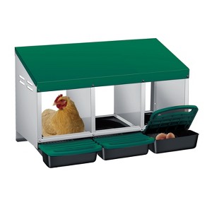 Chicken Nesting Boxes, 4 Compartment Metal Roll Away Nest Box for Chicken and Poultry to Collect Eggs, Chicken Laying Box for Chicken Coop - 1 of 4