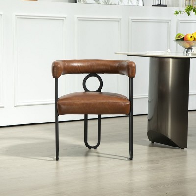 1PC Dining Chair for Sale, Modern Fabric Upholstered Barrel Dining Room Chair Side Chair with Three Legs,Kitchen Island Chair-Cuddlewood