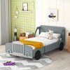 Vynxaria Twin Size Car-Shaped Platform Bed with Wheels - Stylish & Safe Design - 2 of 4