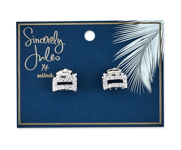 Sincerely Jules by Sc&#252;nci Rhinestone Mini Metal Jaw Clips - 2pk