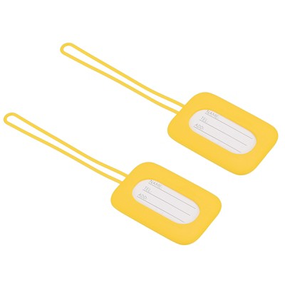 Unique Bargains Silicone Lightweight Identifier Card Luggage Tags 2 Pcs