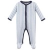 Luvable Friends Baby Boy Cotton Snap Sleep and Play 3pk, Train - 4 of 4
