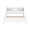 Full Size Platform Bed with Built-in LED Light and Storage Shelves Headboard, Guardrail Platform Bed Frame, No Box Spring Needed - 2 of 4
