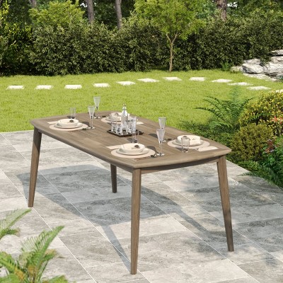 8 Person Acacia Wood Patio Dining Table, Outdoor Farmhouse Table for Garden, Backyard, Deck, Balcony, or Covered Porch- Maison Boucle