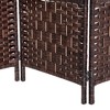 NicBex 6' Tall 4-panel Room Divider for Home, Wicker Weave Divider for Room Separation, for Home & Office, Brown - 3 of 4