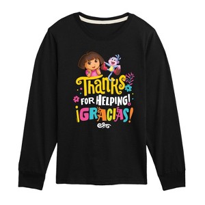 Boys' - Dora the Explorer - Boots Thanks For Helping Long Sleeve Graphic T-Shirt - 1 of 3