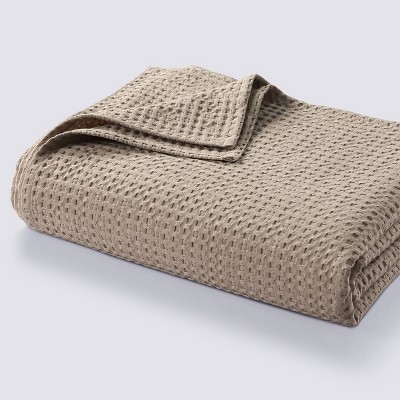 Tribeca Living Madrid Waffle Weave Cotton Oversized Blanket