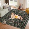 Washable Floral Area Rug, Ultra Soft Non Slip Low Pile Carpet for Living Room Bedroom Dining Room Home Decor - 4 of 4