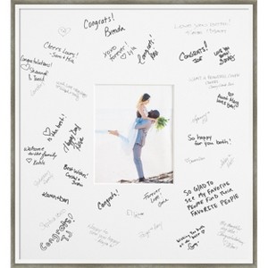 Lucie Signature Mat Picture Frame – Guest Book Alternative for Weddings, Graduations, or Retirement – Autograph Photo Mat for Signature Board - 1 of 4
