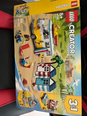 LEGO Creator 3 in 1 Beach Camper Van Building Kit, Transforms from a  Campervan to Ice Cream Shop to Beach House, Great Gift for Surfer Boys and  Girls