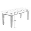 Velvet Upholstered Tufted Bench, Velvet Cushion, 45.28" L Accent Footrest Stool For Living Room, Entryway, Dining Room, Bedroom - 3 of 4