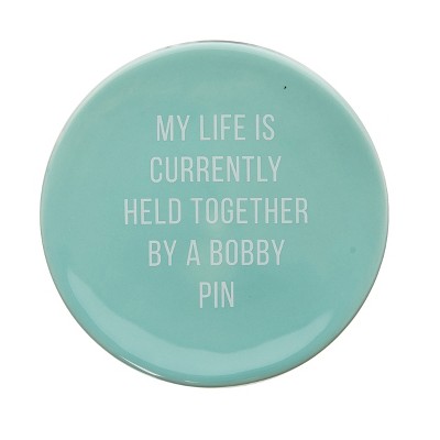 Totalee Gift My Life Is Currently Being Held Together By A Bobby Pin Trinket Tray Ceramic Blue