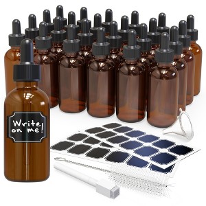 Nevlers Leakproof Amber Glass Dropper Bottles - 2oz (Pack of 24) - 1 of 4