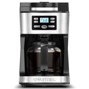 Gourmia 12-Cup Programmable Grind & Brew Coffee Maker: Stainless Steel, Dishwasher-Safe Parts - 1 of 4