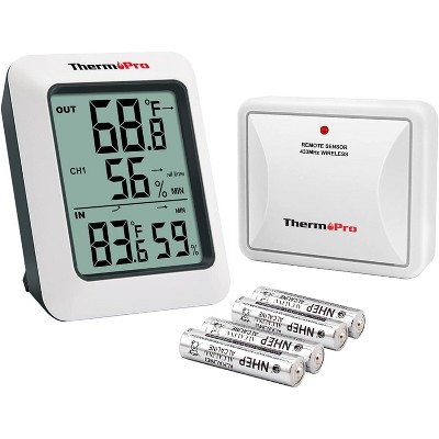 Thermopro Tp50w Digital Hygrometer Indoor Thermometer Room Thermometer And  Humidity Gauge With Temperature Humidity Monitor In Black : Target