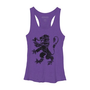 Women's Design By Humans Black Lion Rampant By Snazzygaz Racerback Tank Top - 1 of 3