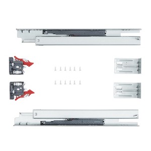 VEVOR 6 Pairs of 18 Inch Drawer Bottom Side Mount Rails, Heavy Duty Full Ball Bearing Extension Steel Track, , 100 Lbs, Silver - 1 of 4