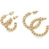 14K Gold Plated Twisted Rope Round Hoop Earrings in Rose, White and Yellow Gold - 3 of 4