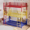 Racxily Triple Twin Bunk Beds, Metal Bunk Bed Platform Frame, Two Attached Ladders, Easy Access Guard-Rail, No Box Spring Need - 3 of 4