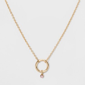 Small Circle Pendent Necklace - A New Day Rosewater Opal/Gold, Women