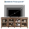 TV Stand for 65 Inch, Entertainment Center with Storage Cabinet and 4 Sliding Glass Doors, Mid Century Modern Media TV Console Table - 4 of 4