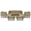 YOOCOZZ 6-Piece Weatherproof Conversation Set with Double-Cushion Sofa & Wood Table - 4 of 4