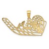 Black Bow Jewelry 14k Yellow Gold Open Airboat Pendant - 3 of 4