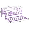 Metal Daybed with Trundle Bed, Twin Size Day Bed with Premium Metal Frame and Steel Slat Support - 2 of 4