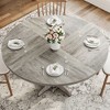 Round Dining Table for 4, 47 Inch Farmhouse Kitchen Table with Wood Tabletop and Stable Base for Home Dining Room Living Room - 4 of 4