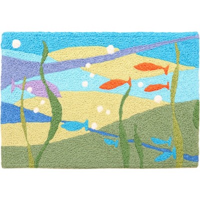 Jellybean All the Little Fishes Doormat – Cute Ocean-Inspired Welcome Mat for Beach Lovers & Coastal Homes, 20"X30"