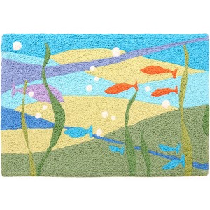 Jellybean All the Little Fishes Doormat – Cute Ocean-Inspired Welcome Mat for Beach Lovers & Coastal Homes, 20"X30" - 1 of 3
